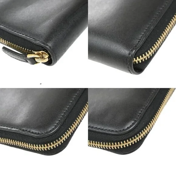 FENDI By The Way Logo Long Zip Around Wallet Leather Black - Picture 5 of 14